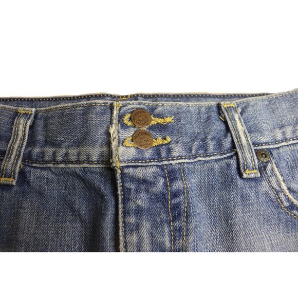 A&F Distressed Denim Mini Skirt Size: 4 - Picture 3 of 4